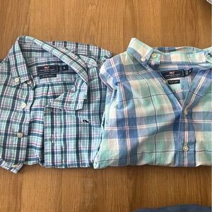 Boy’s Plaid Shirts - Blue and Green